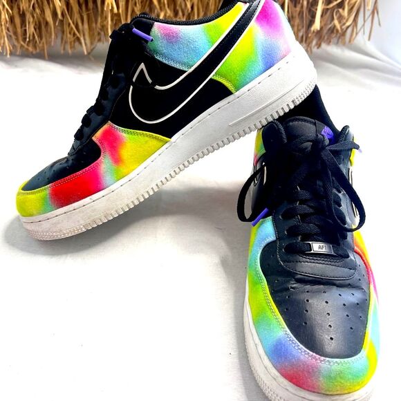 Nike Air Force 1 Low Tie-Dye Multicolor Sneakers Size 12.5 - Picture 4 of 8